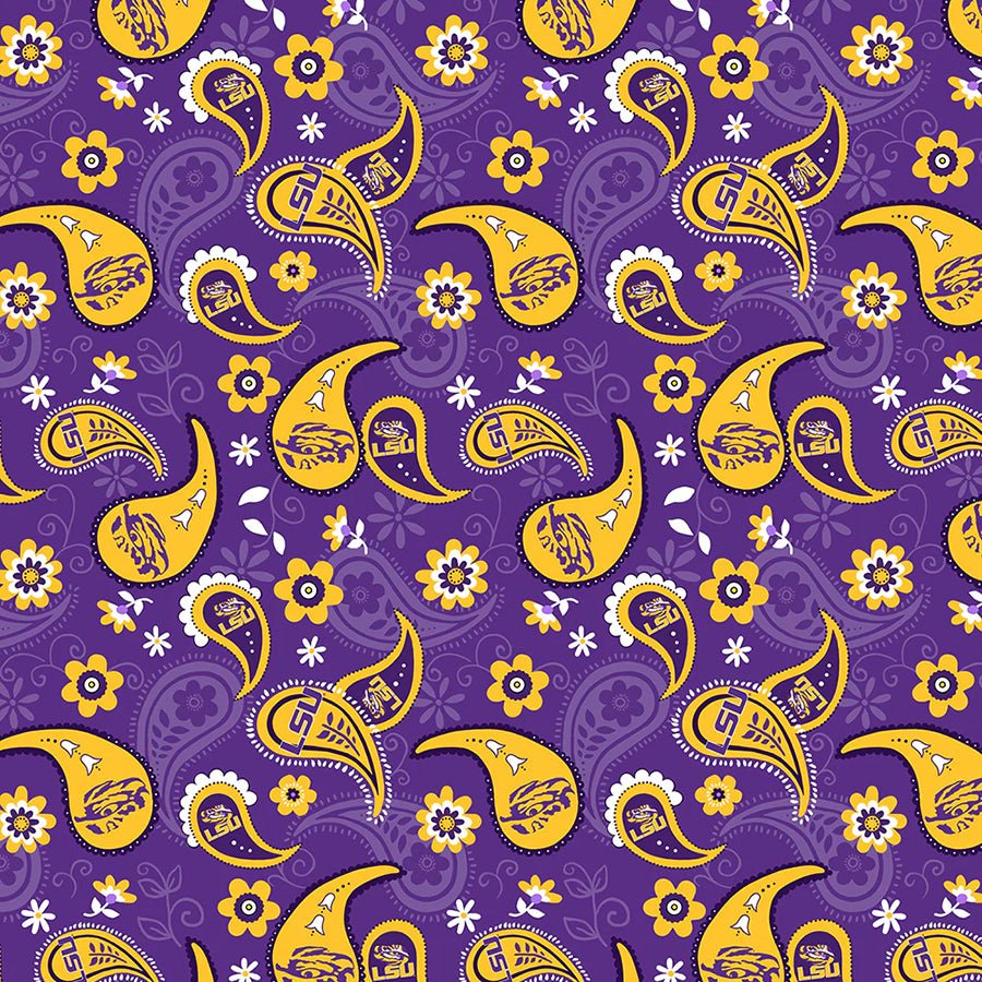 College Fabrics Louisiana State Paisleys - Sykel Enterprises from Fort Worth Fabric Studio
