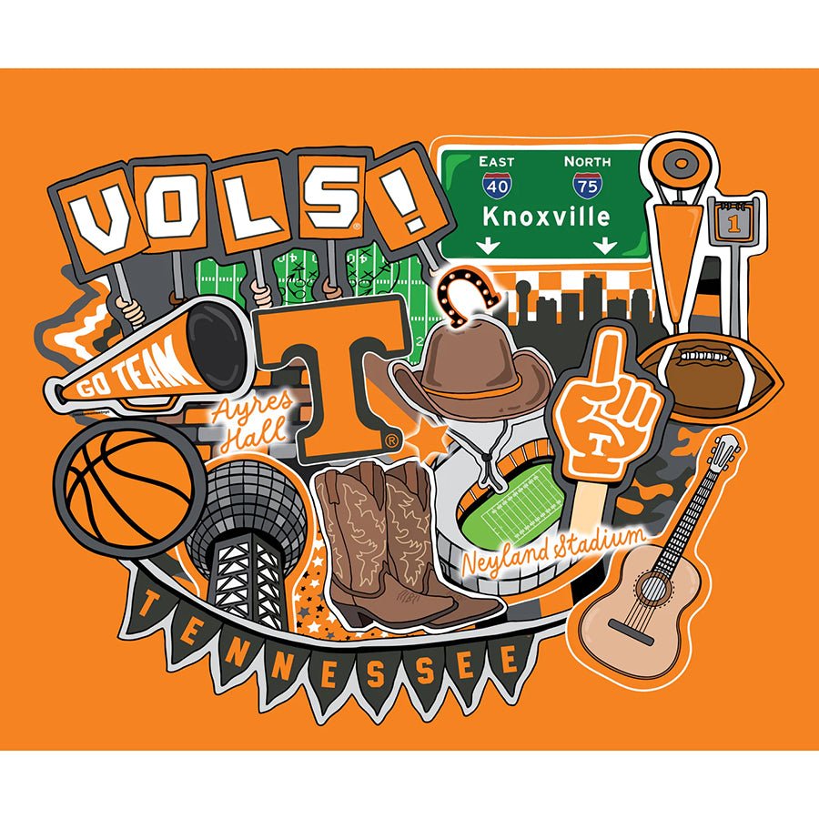 College Fabrics Tennessee 36" Doodle Panel - Sykel Enterprises from Fort Worth Fabric Studio