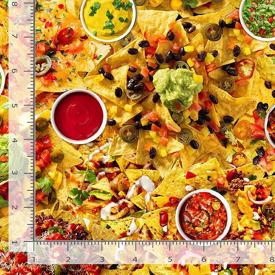 Comfort Food Loaded Nachos Supreme Multi - Timeless Treasures from Fort Worth Fabric Studio
