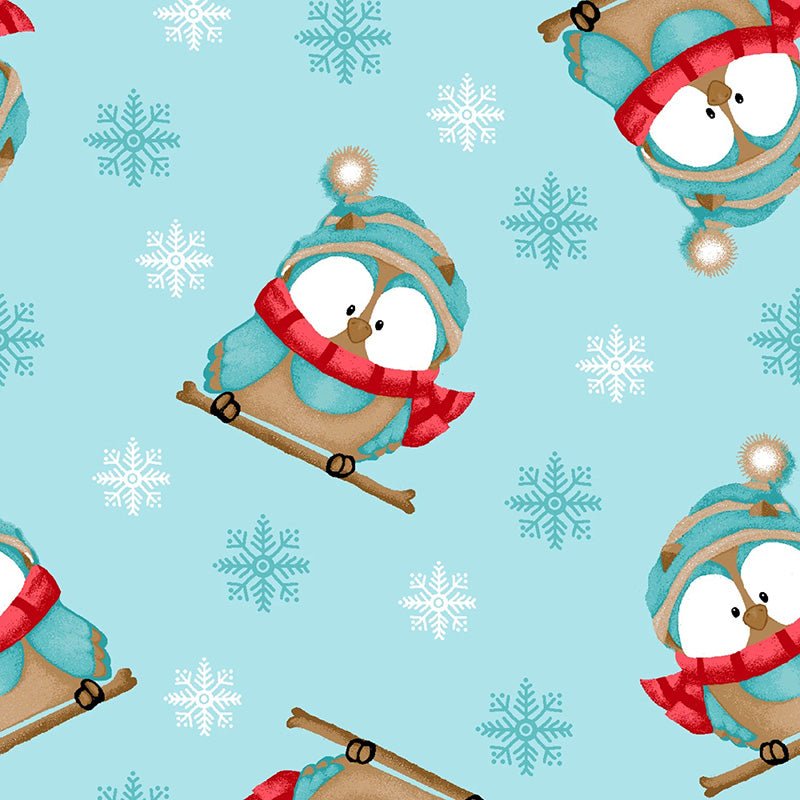 Comfy Flannel Clothed Penguins Blue - A.E. Nathan from Fort Worth Fabric Studio