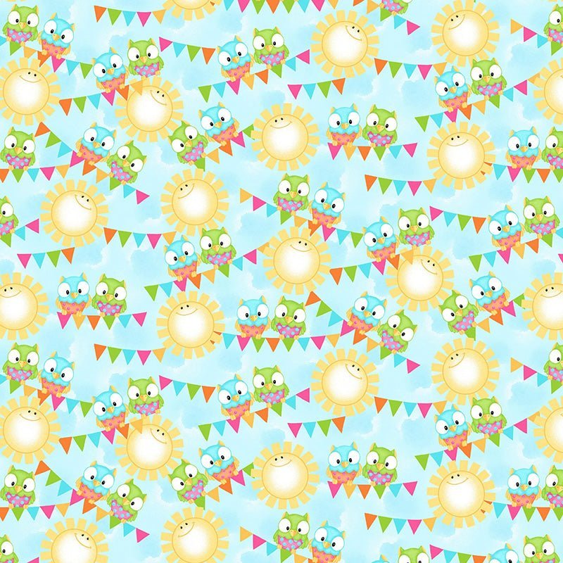 Comfy Flannel Owls and Suns – Remnant 36" × 44" - A.E. Nathan from Fort Worth Fabric Studio