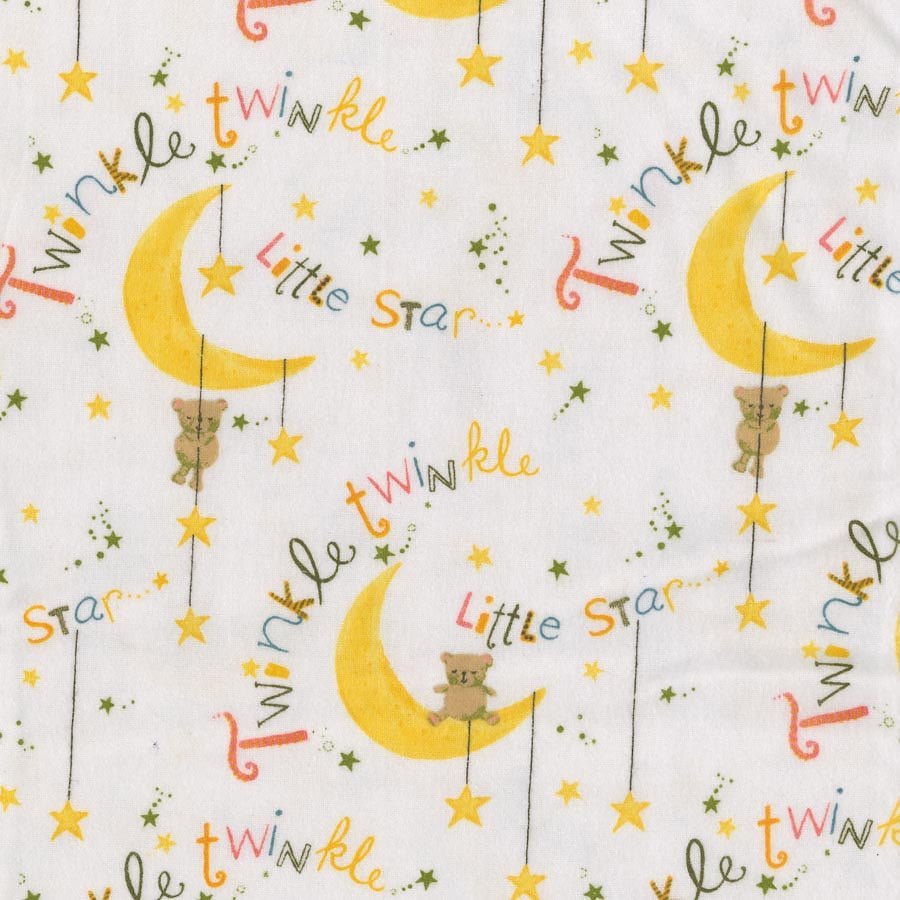Comfy Flannel Twinkle Twinkle Little Star White – Remnant 36" × 44" - A.E. Nathan from Fort Worth Fabric Studio