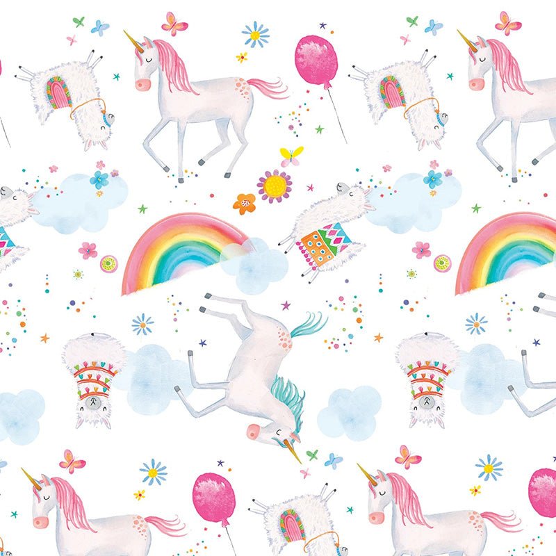 Comfy Flannel Unicorns White - A.E. Nathan from Fort Worth Fabric Studio
