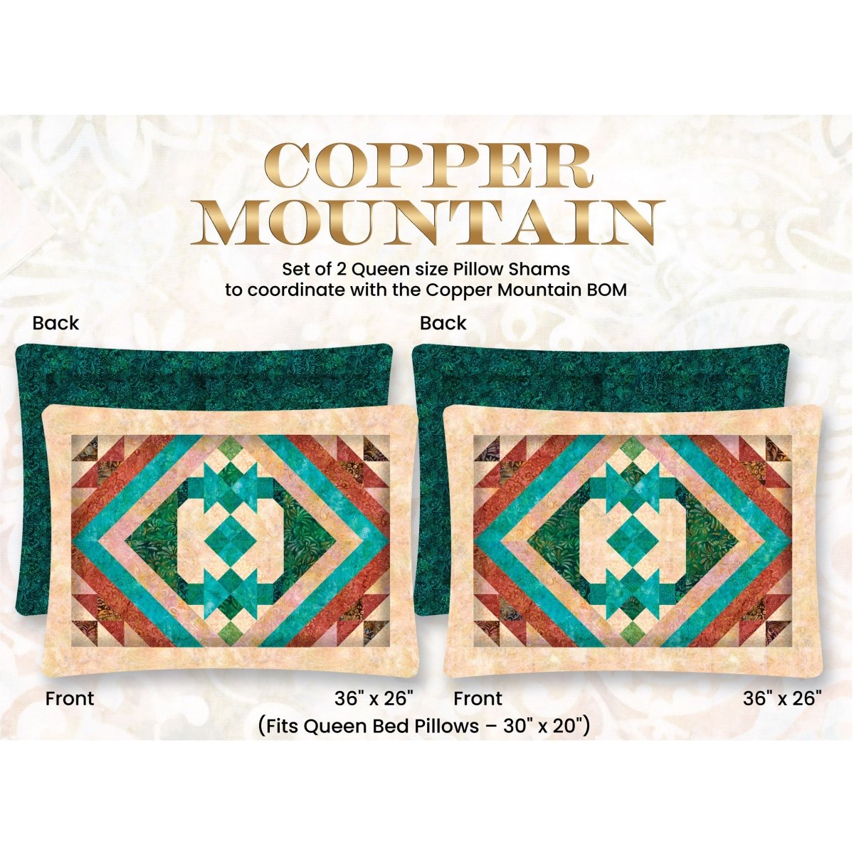 Copper Mountain Queen Pillow Shams Pattern from Wilmington PDF Download - Wilmington Prints from Fort Worth Fabric Studio
