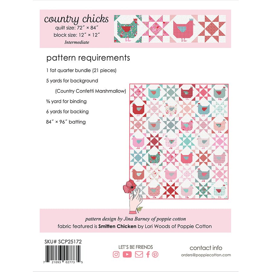 Country Chicks Quilt Pattern by Poppie Cotton - Poppie Cotton from Fort Worth Fabric Studio