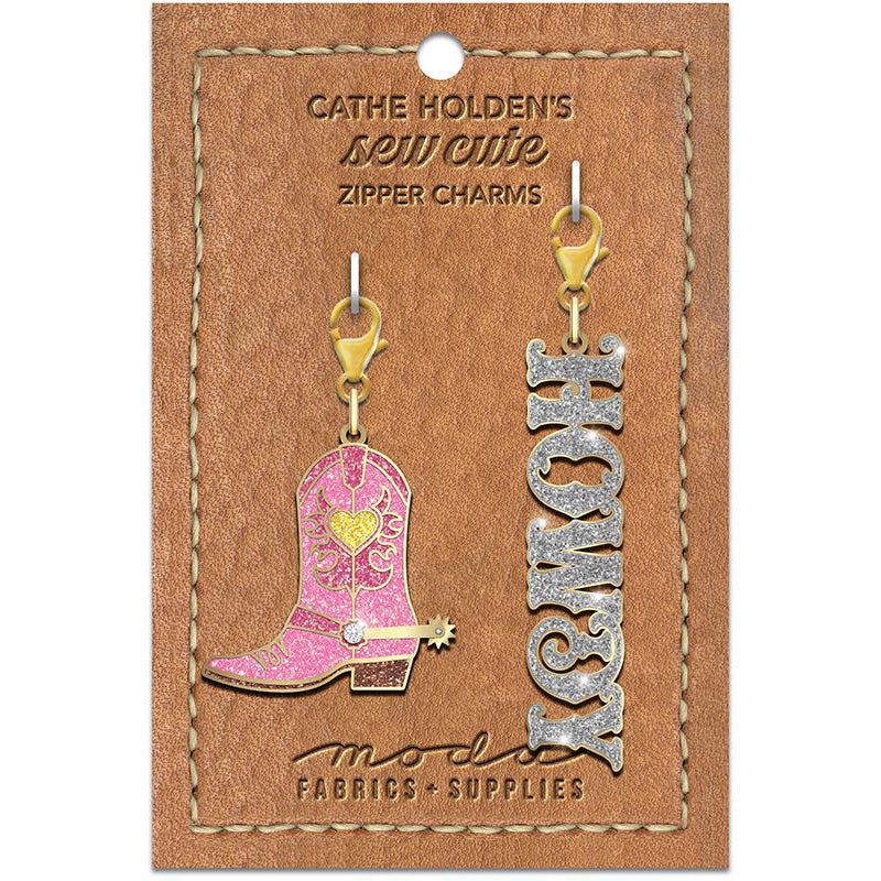 Cowboy Boot Howdy Zipper Charms from Moda Fabrics - Moda from Fort Worth Fabric Studio