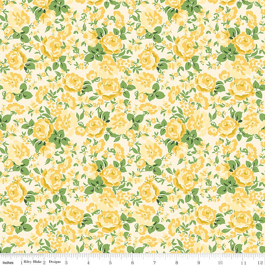 Cowgirl Floral Yellow - Riley Blake from Fort Worth Fabric Studio