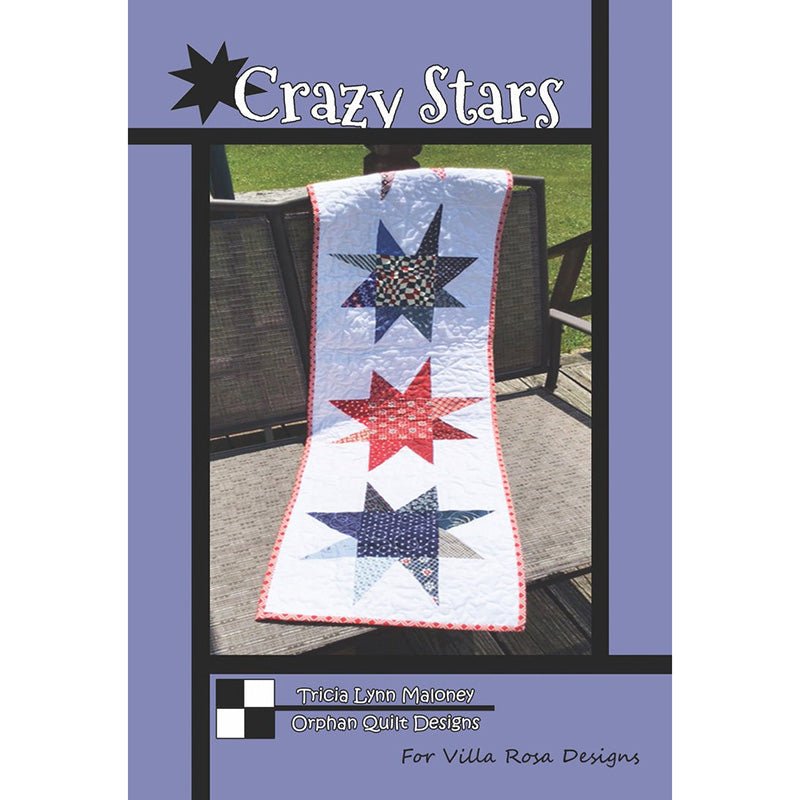 Crazy Stars Table Runner Pattern PDF Download - Villa Rosa Designs from Fort Worth Fabric Studio