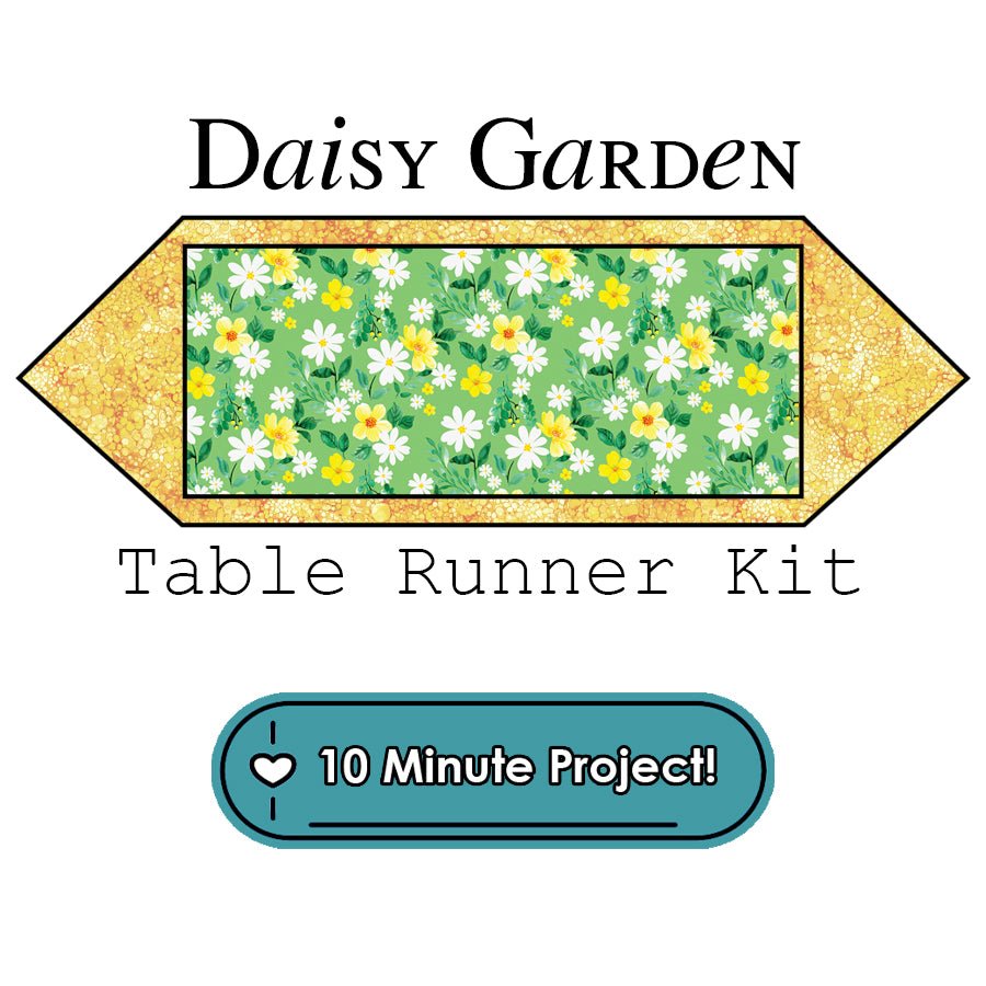 Daisy Garden 10 Minute Table Runner Kit Benartex - Riley Blake from Fort Worth Fabric Studio
