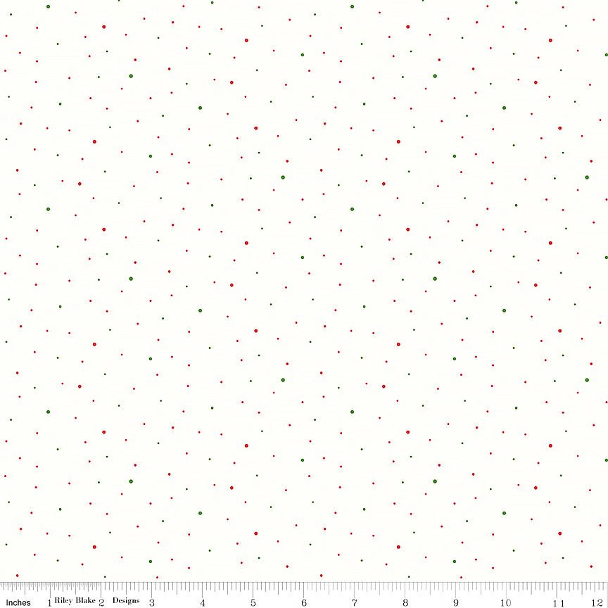 Dapple Dot Off White Christmas - Riley Blake from Fort Worth Fabric Studio