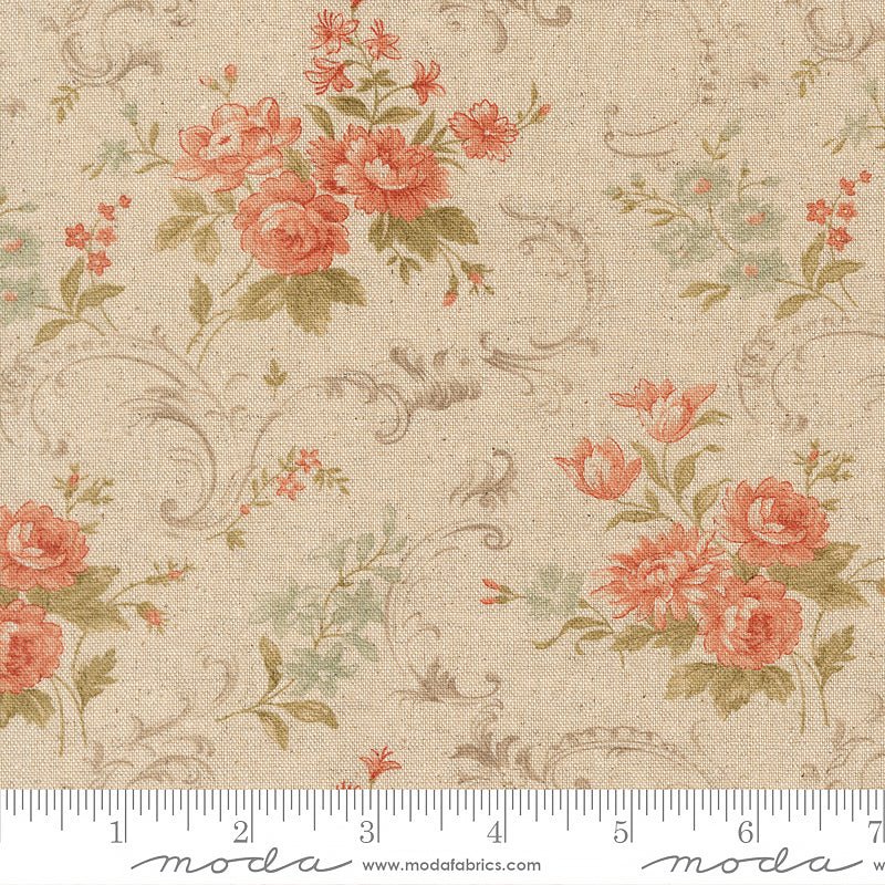 Dearly Beloved Blissful Florals Mochi Linen Lace - Moda from Fort Worth Fabric Studio
