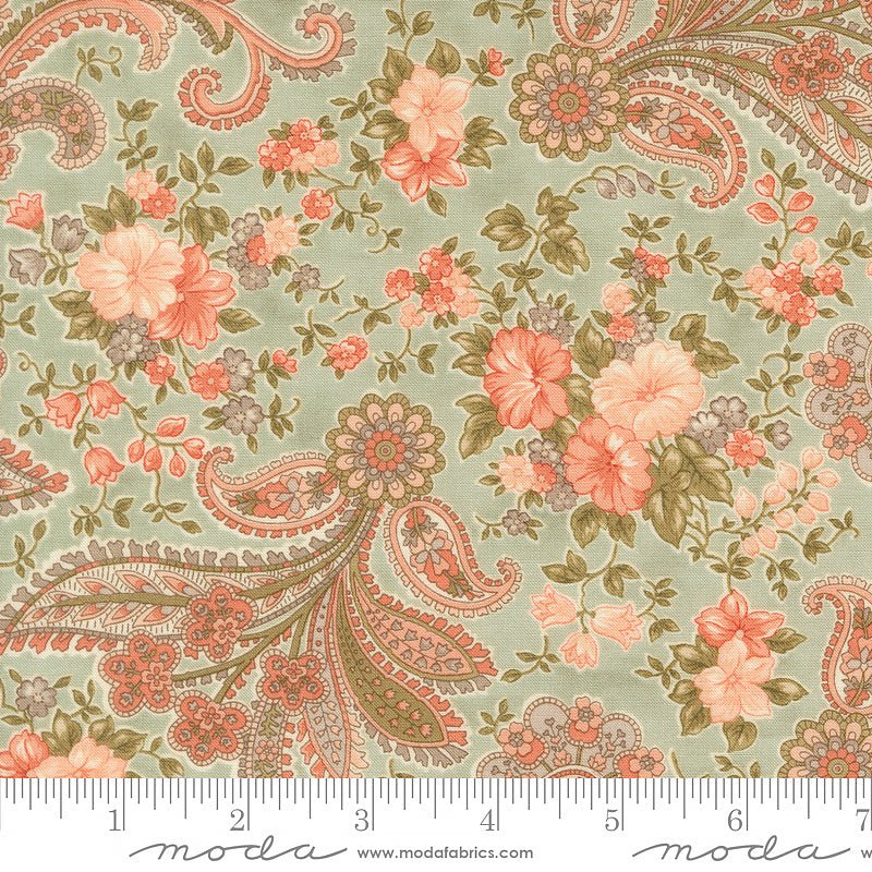 Dearly Beloved Enchantment Paisleys Mist - Moda from Fort Worth Fabric Studio