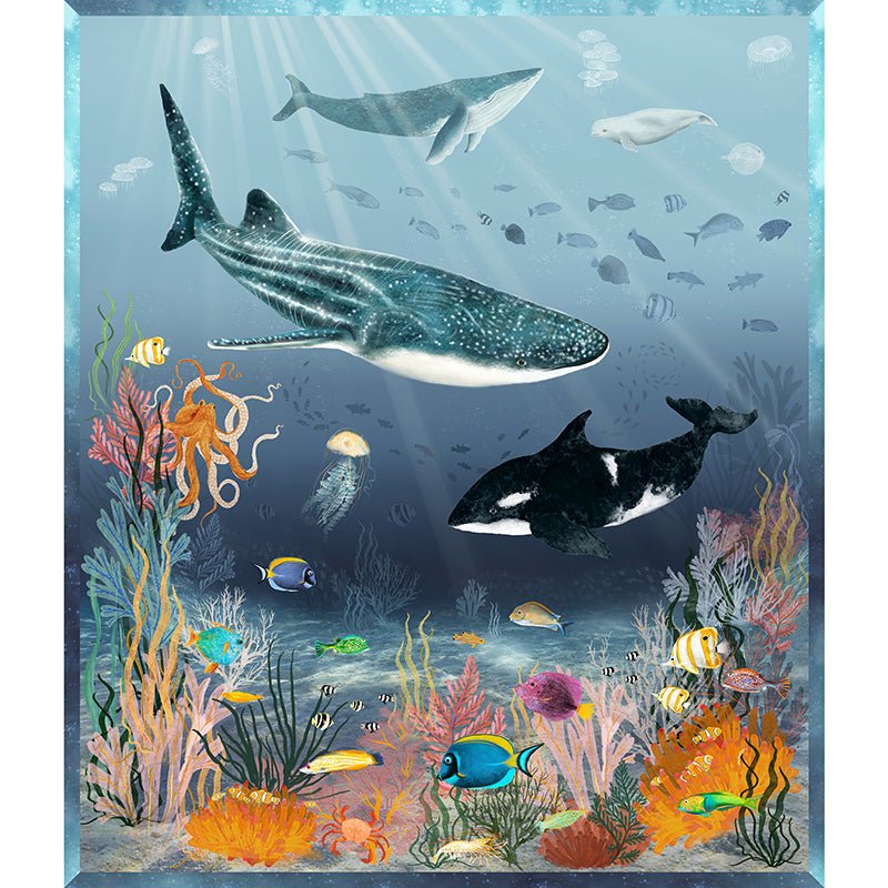 Deep Blue 36" Beyond the Reef Panel Deep Blue - Windham from Fort Worth Fabric Studio