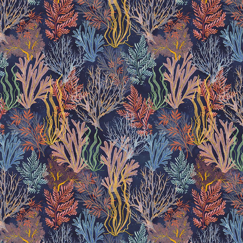 Deep Blue Garden Reef Deep Blue - Windham from Fort Worth Fabric Studio