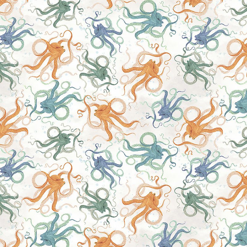 Deep Blue Octopodes Foam - Windham from Fort Worth Fabric Studio