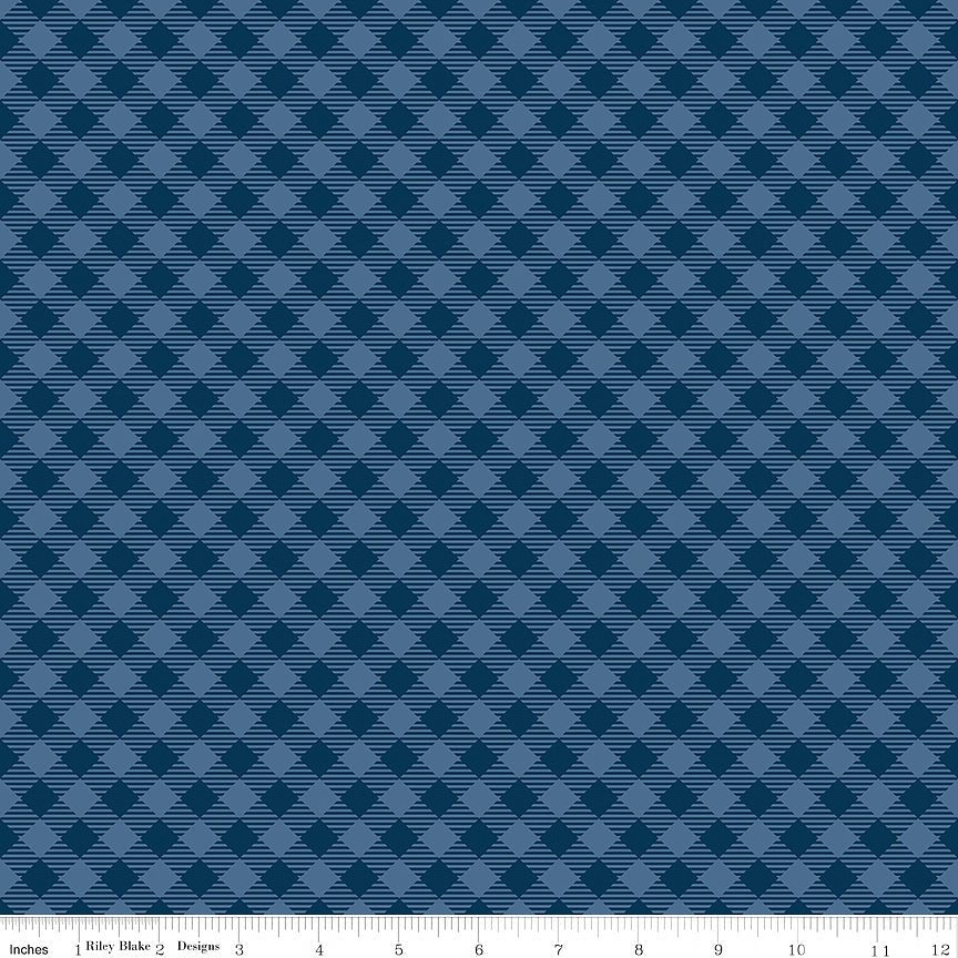 Denim & Daisy Gingham Oxford Blue - Riley Blake from Fort Worth Fabric Studio