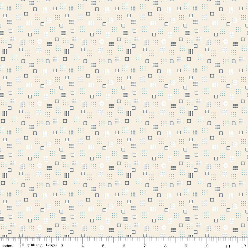 Denim & Daisy Squares Denim - Riley Blake from Fort Worth Fabric Studio