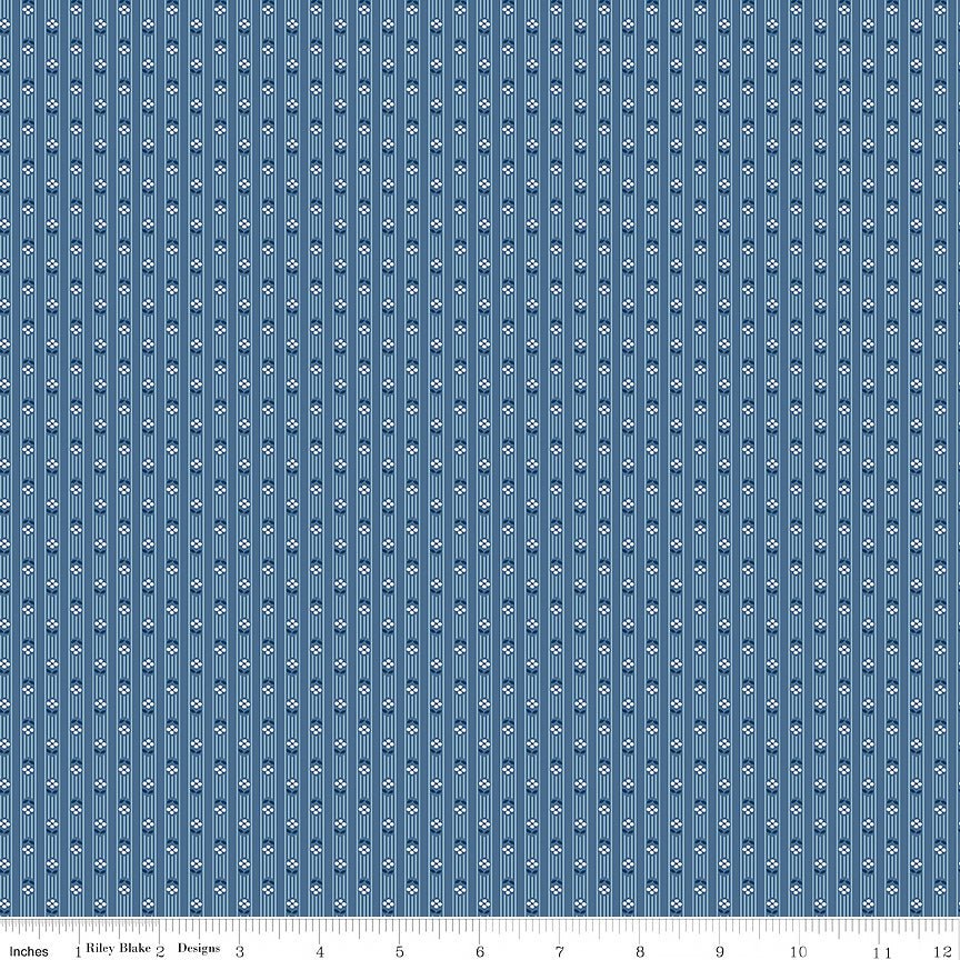 Denim & Daisy Stripes Denim - Riley Blake from Fort Worth Fabric Studio