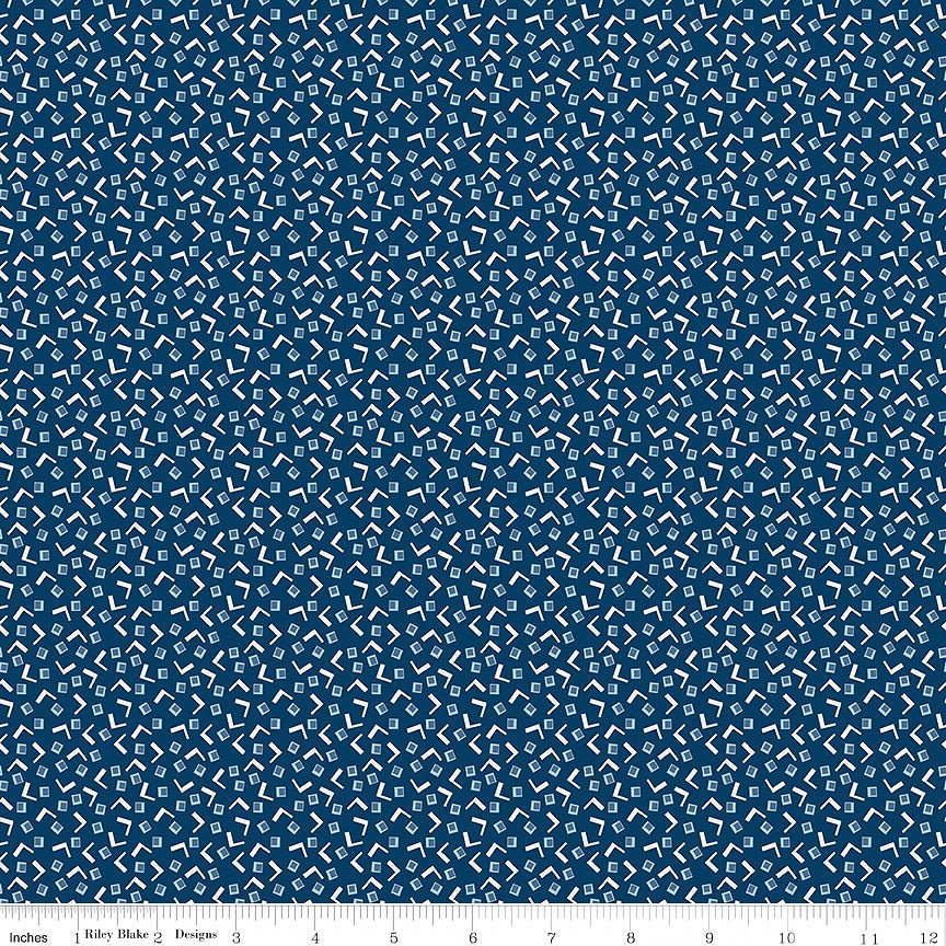 Denim & Daisy Tiny Squares Oxford Blue - Riley Blake from Fort Worth Fabric Studio