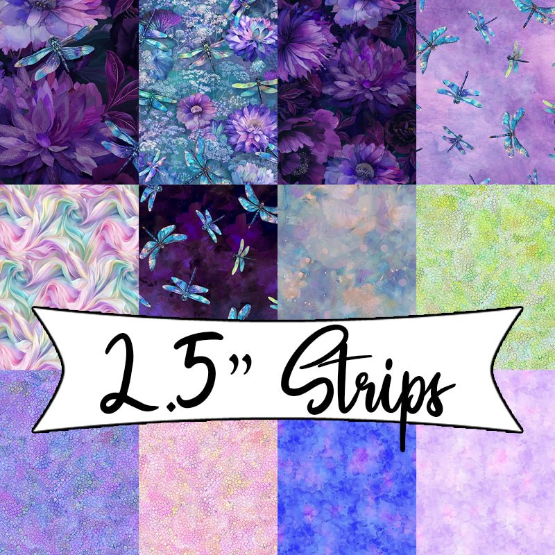 Dragonfly Mist 2.5" Strips - Timeless Treasures from Fort Worth Fabric Studio