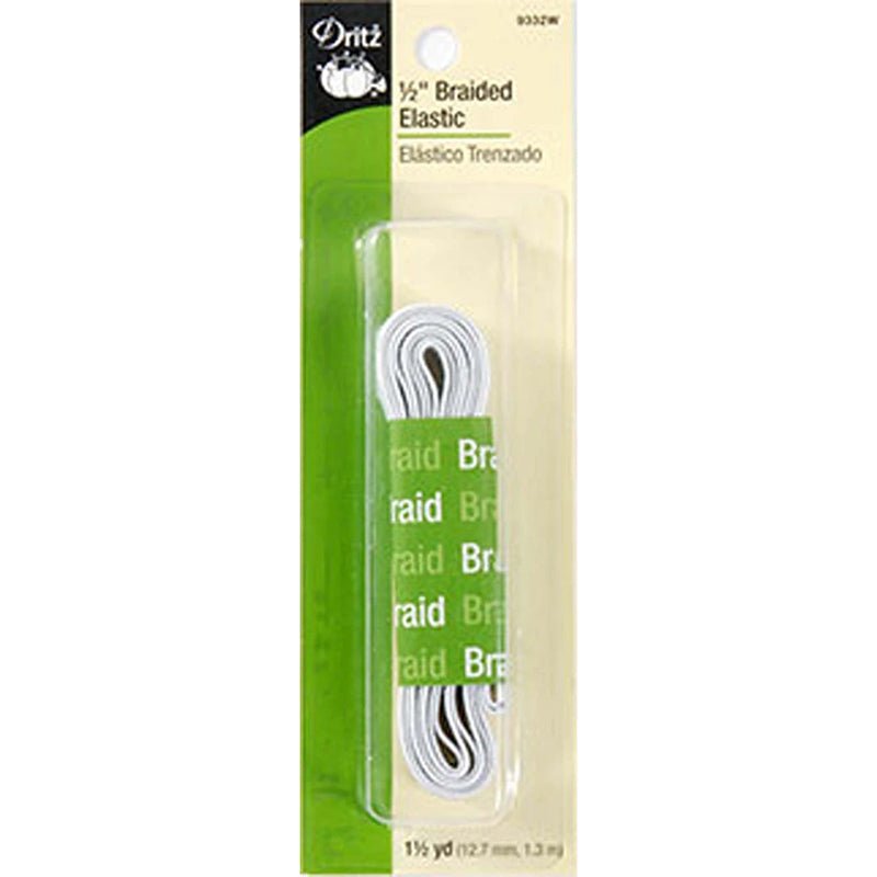 Dritz ½" Braided Elastic White - Dritz from Fort Worth Fabric Studio