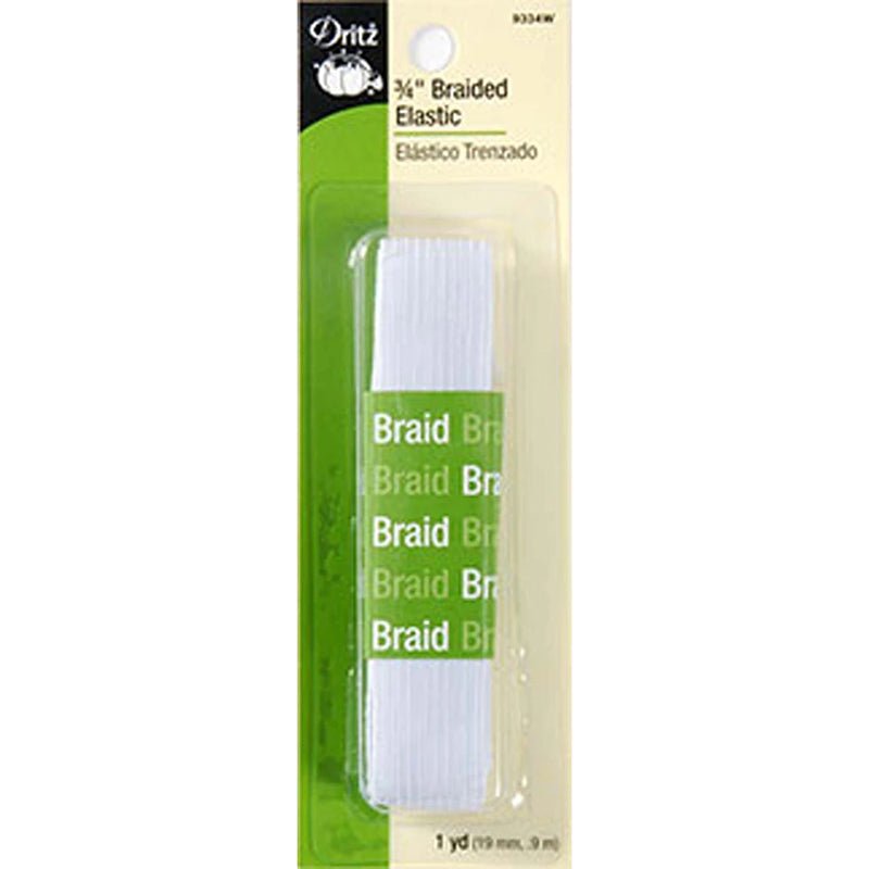 Dritz ¾" Braided Elastic White - Dritz from Fort Worth Fabric Studio
