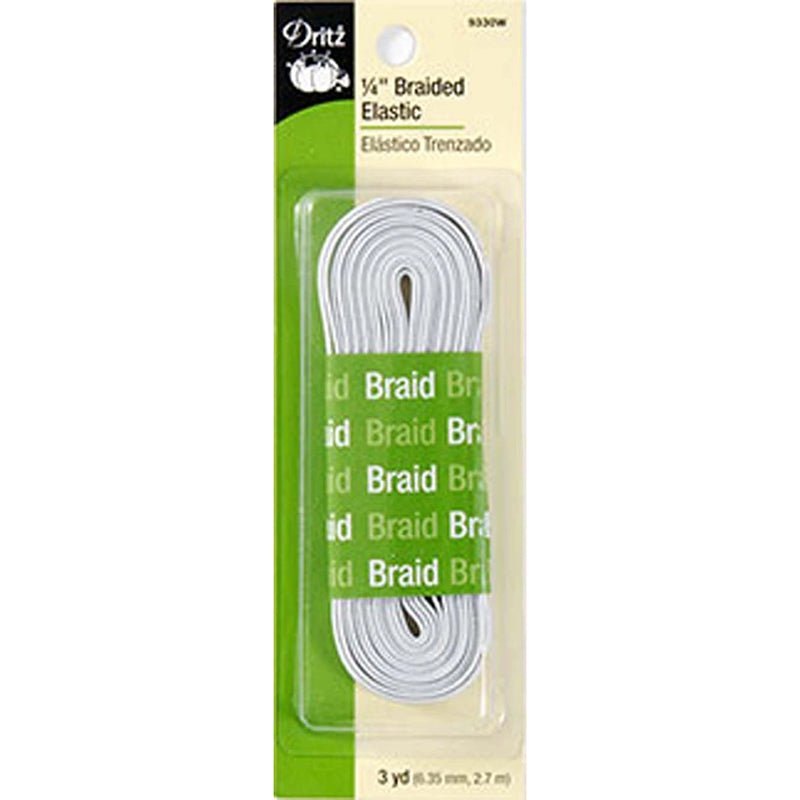 Dritz ¼" Braided Elastic White - Dritz from Fort Worth Fabric Studio