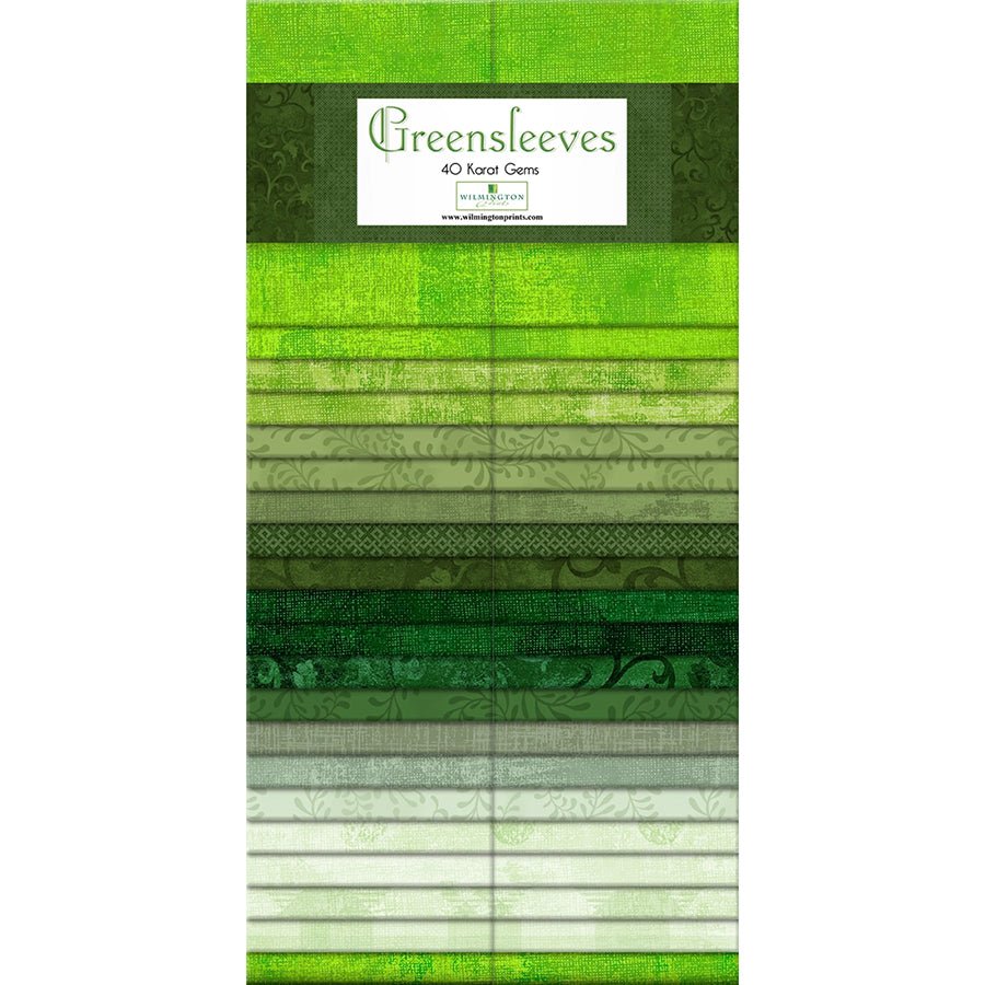 Dry Brush Pistachio 40 Karat Gems 2.5" Strips - Wilmington Prints from Fort Worth Fabric Studio