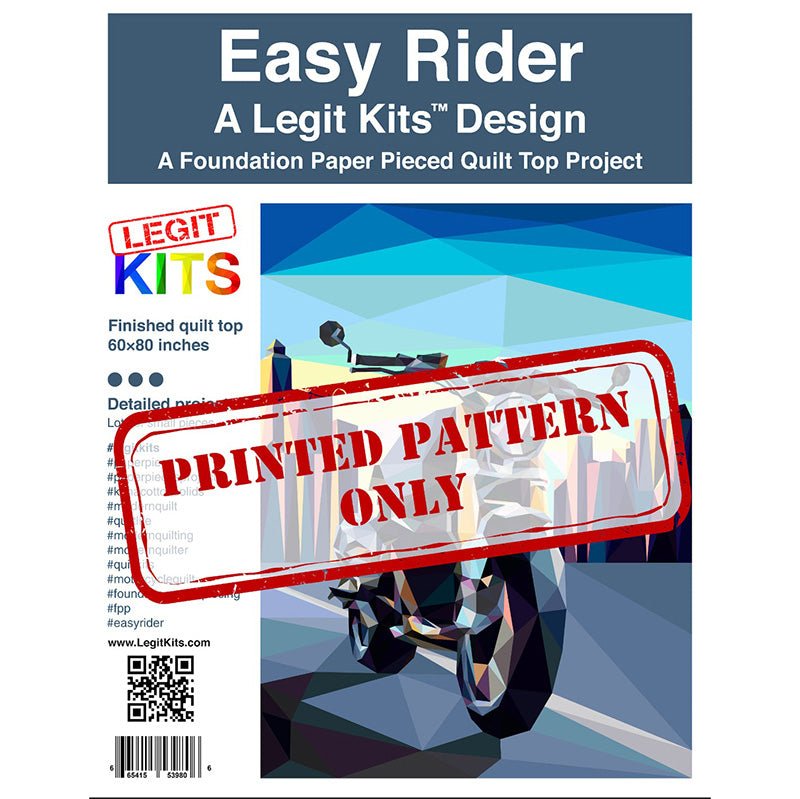 Easy Rider Foundation Paper Pieced Quilt Pattern by Legit Kits Design - Legit Kits Design from Fort Worth Fabric Studio