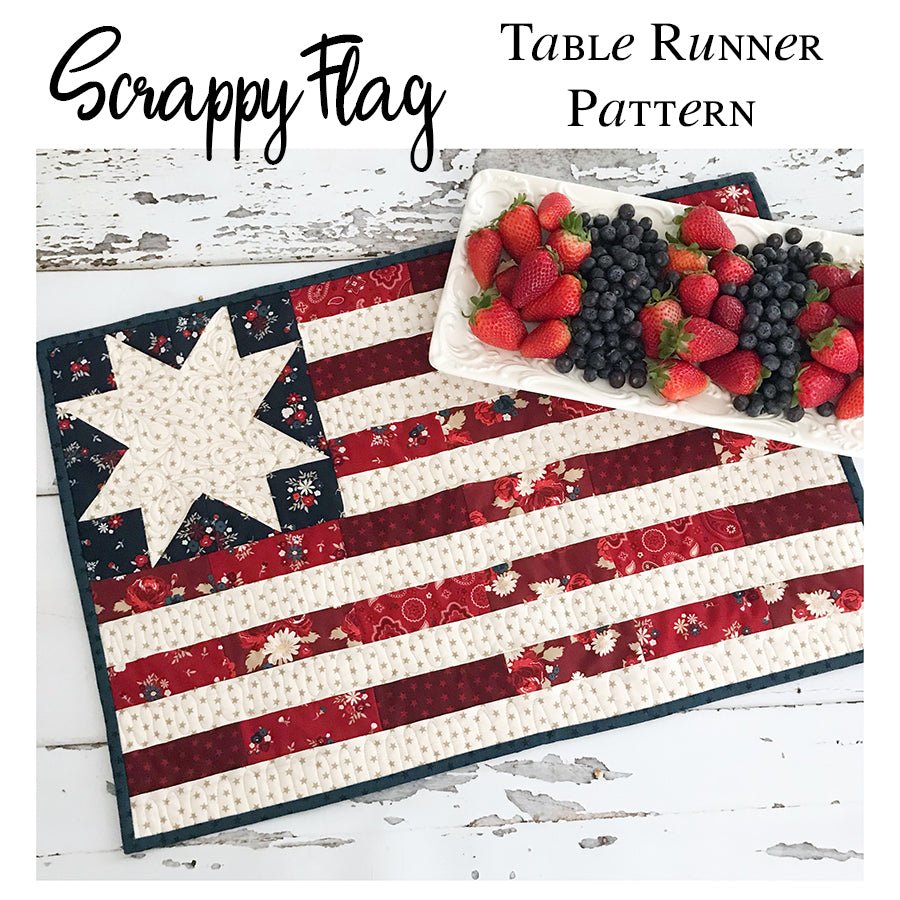 Easy Scrappy Flag Table Runner Pattern from Fort Worth Fabric Studio - Fort Worth Fabric Studio from Fort Worth Fabric Studio