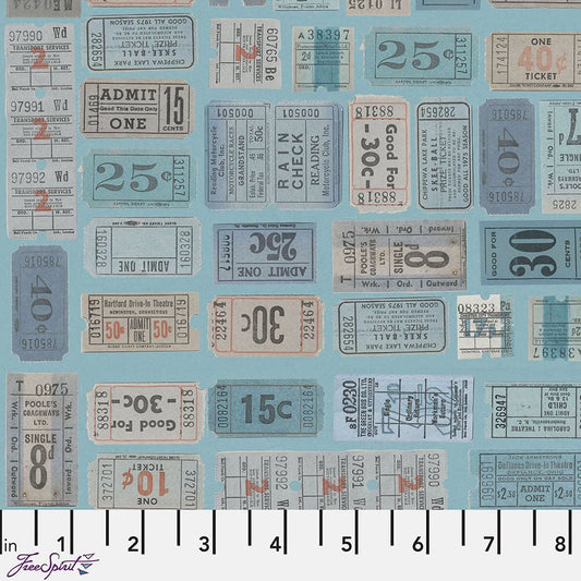 Eclectic Elements Palette - Blue Tickets Blue - Free Spirit from Fort Worth Fabric Studio