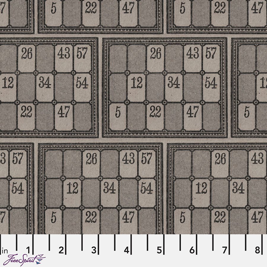 Eclectic Elements Palette - Charcoal Numbers Charcoal - Free Spirit from Fort Worth Fabric Studio