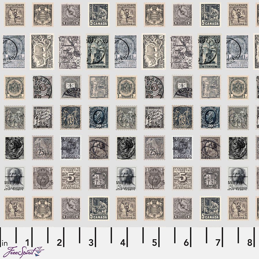 Eclectic Elements Palette - Charcoal Stamps Charcoal - Free Spirit from Fort Worth Fabric Studio
