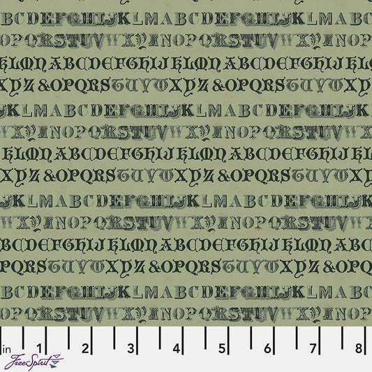 Eclectic Elements Palette - Green Typography Green - Free Spirit from Fort Worth Fabric Studio