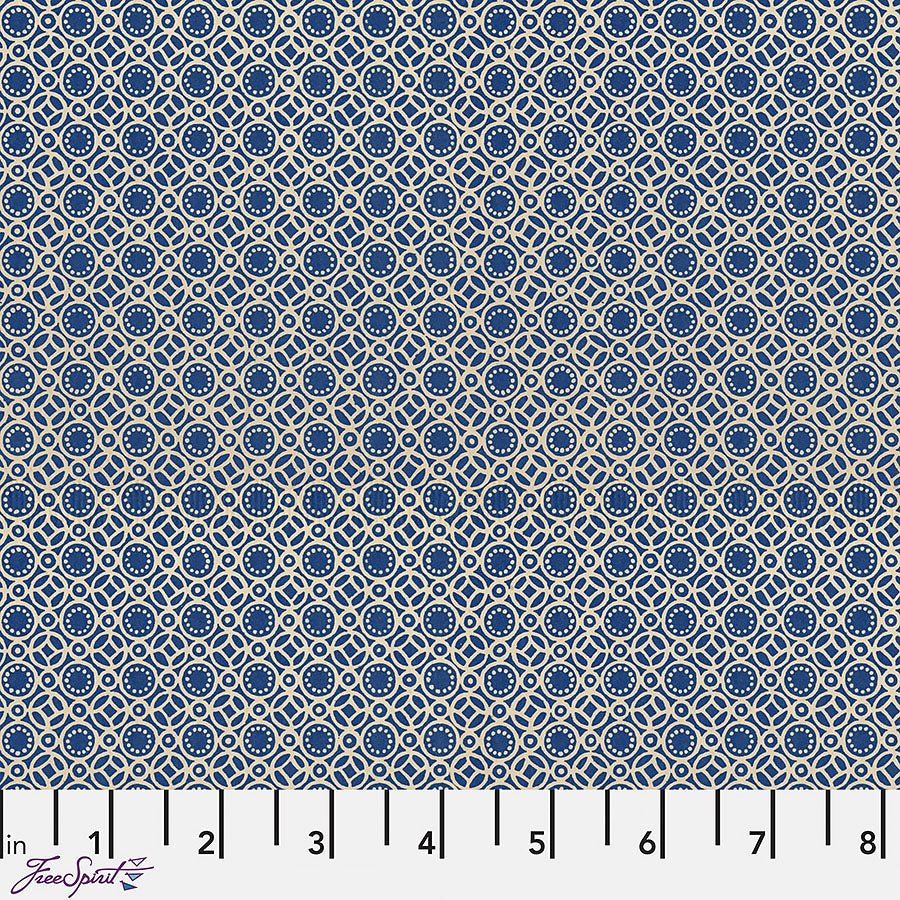Eclectic Elements Palette - Indigo Tiny Print Indigo - Free Spirit from Fort Worth Fabric Studio