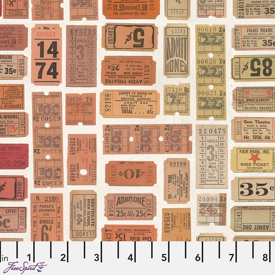 Eclectic Elements Palette - Multi Tickets Multi - Free Spirit from Fort Worth Fabric Studio