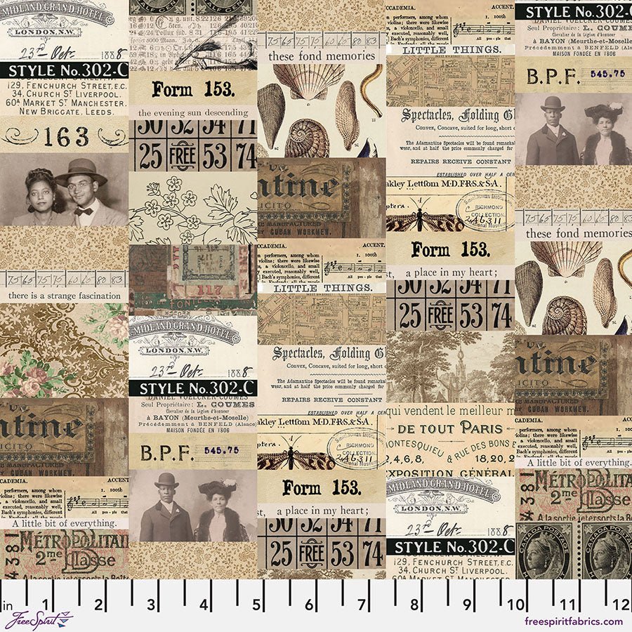 Eclectic Elements Palette - Neutral Collage Neutral - Free Spirit from Fort Worth Fabric Studio