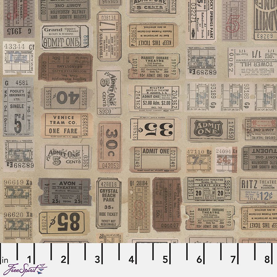 Eclectic Elements Palette - Neutral Tickets Neutral - Free Spirit from Fort Worth Fabric Studio