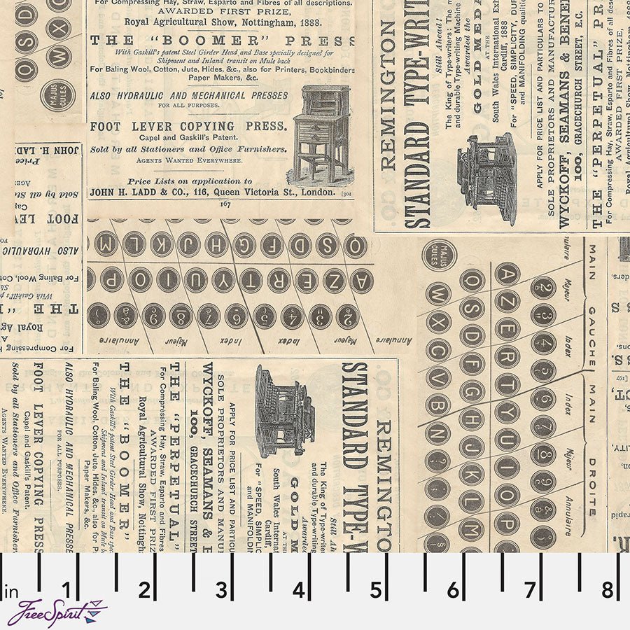 Eclectic Elements Palette - Neutral Typewriter Neutral - Free Spirit from Fort Worth Fabric Studio