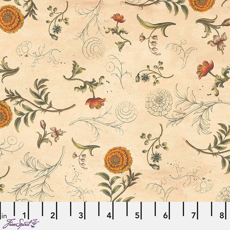 Eclectic Elements Palette - Orange Sketchbook Orange - Free Spirit from Fort Worth Fabric Studio
