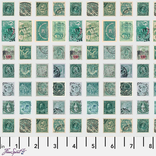Eclectic Elements Palette - Teal Stamps Teal - Free Spirit from Fort Worth Fabric Studio
