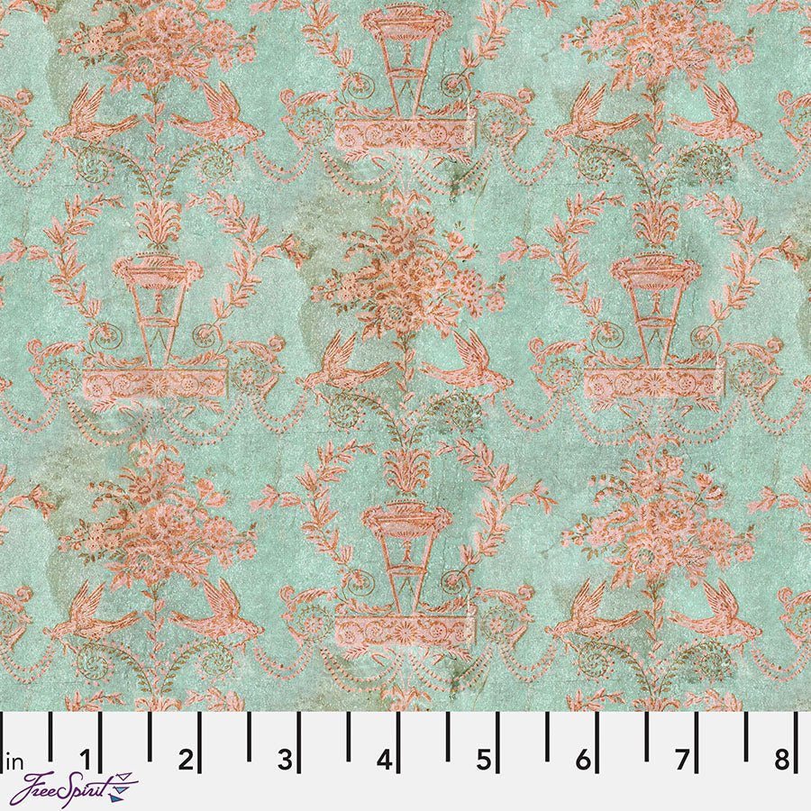 Eclectic Elements Palette - Teal Wallpapers Teal - Free Spirit from Fort Worth Fabric Studio