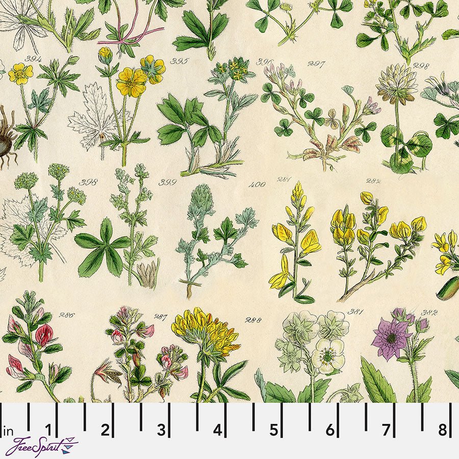 Eclectic Elements Palette - Yellow Botanical Yellow - Free Spirit from Fort Worth Fabric Studio