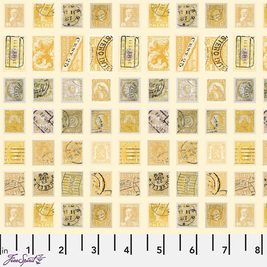 Eclectic Elements Palette - Yellow Stamps Yellow - Free Spirit from Fort Worth Fabric Studio