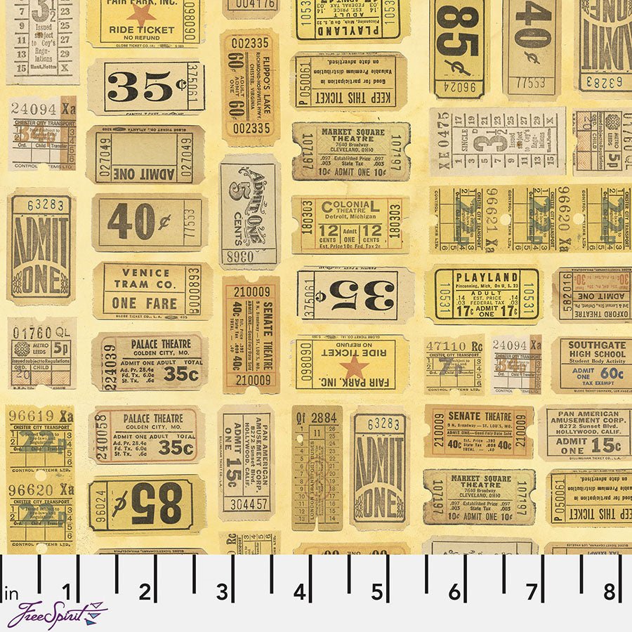 Eclectic Elements Palette - Yellow Tickets Yellow - Free Spirit from Fort Worth Fabric Studio