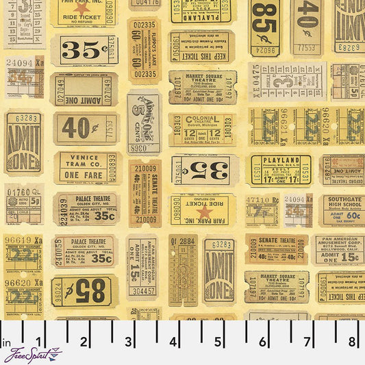 Eclectic Elements Palette - Yellow Tickets Yellow - Free Spirit from Fort Worth Fabric Studio