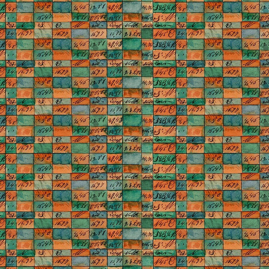 Emerald Hollow Checkerboard Multi – Remnant 9″ × 44″ - Clothworks from Fort Worth Fabric Studio