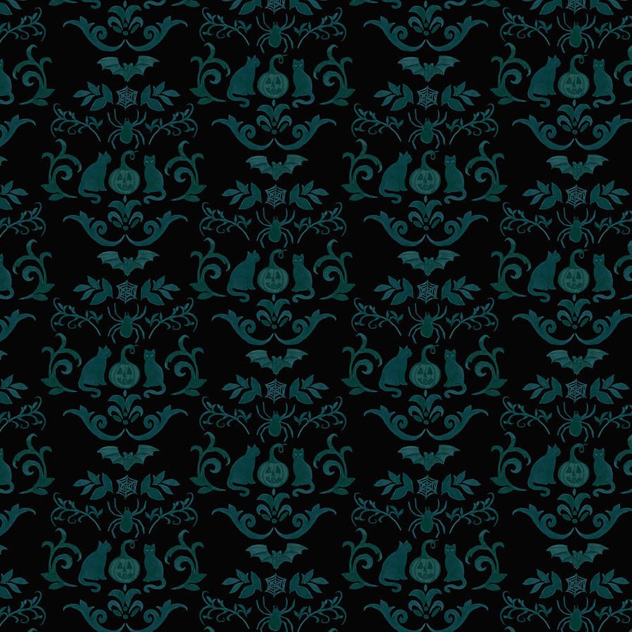 Emerald Hollow Damask Black - Clothworks from Fort Worth Fabric Studio