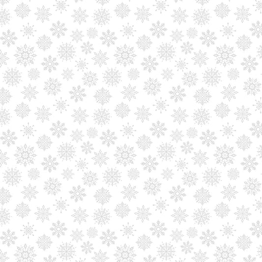 Essentials Stocking Stuffers II Small Snowflakes White on White - Wilmington Prints from Fort Worth Fabric Studio