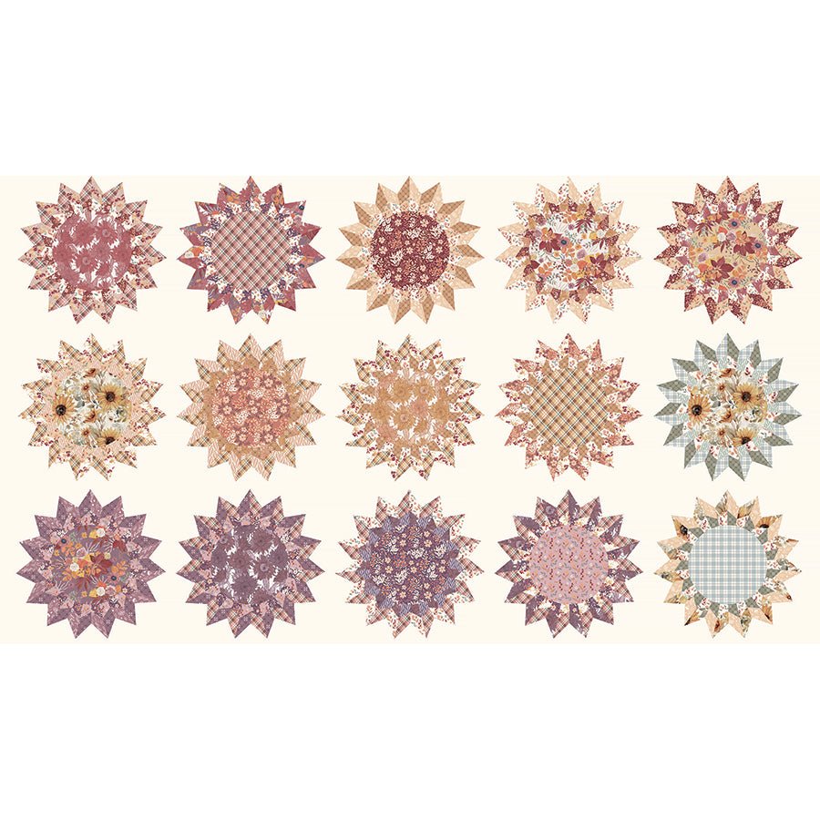 Evening on the Prairie 24" Sunflower Cheater Print Panel Cream - Riley Blake from Fort Worth Fabric Studio